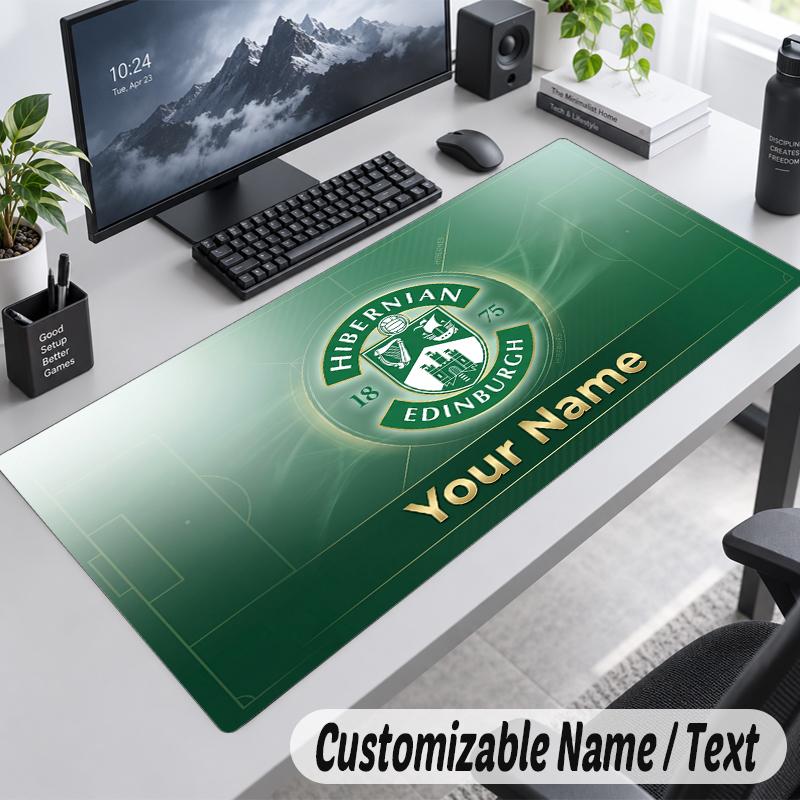 Custom Name Text Mouse Pad Hibernian FC Personalized Desk Pad For Work And Gaming