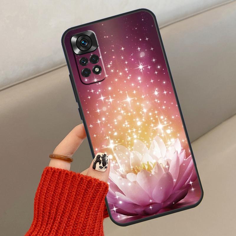 Lotus Blue White Flowers Case For Xiaomi Redmi Note 14 13 12 10 11 15 Pro Plus Cover For Redmi 15 15C 13C 10C 12C 14C