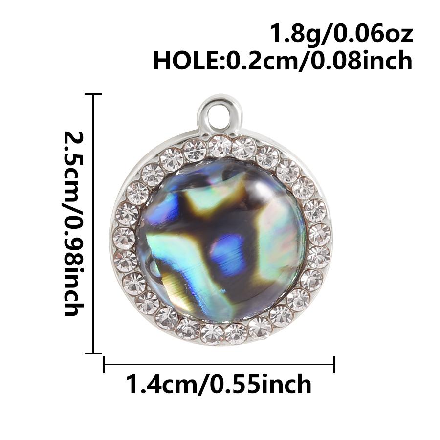 3pcs Geometric Charm Real Abalone Shell Stainless Steel Pendants For Jewelry Making Supplies Rectangle Round Pendant DIY Finding