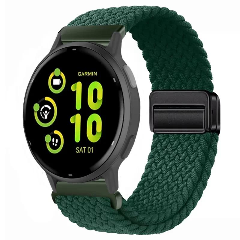 20/22mm Nylon Strap for Garmin Forerunner 55 165 970 570 965 955/Venu 4 45mm Magnetic Band Garmin Vivoactive 5 6/Vivomove Trend