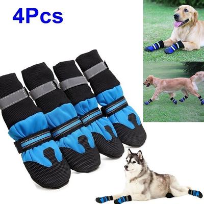 4pcs Waterproof Winter Pet Dog Shoes Anti-slip Snow Pet Boots Paw Protector Warm Reflective for Medium Large Dogs Labrador Husky