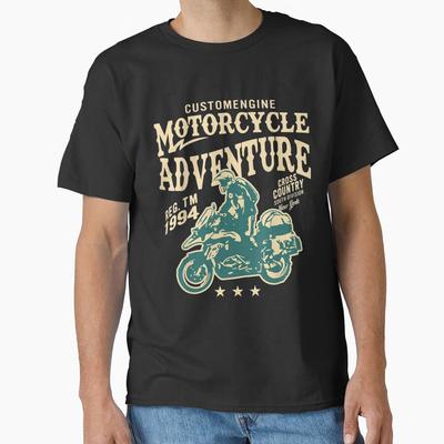 Motorcycle Adventure Traveling Retro Old Poster Style Gift  Classic T-Shirt