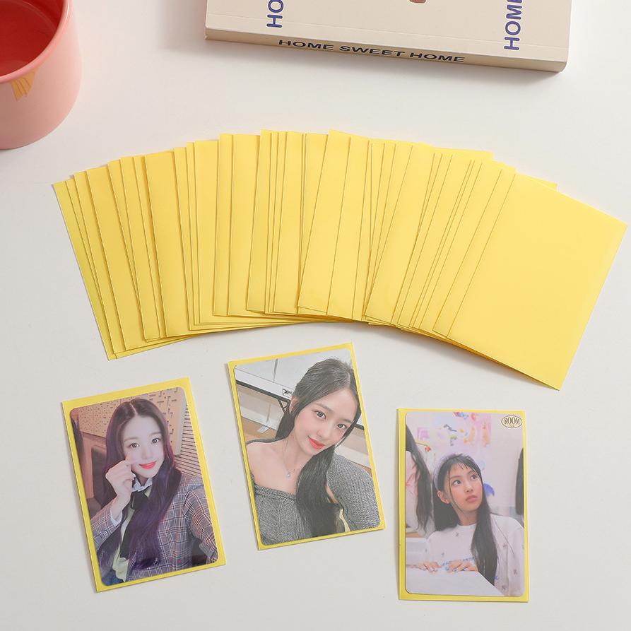

Ins Hot Candy Color Kpop Toploader Card Sleeves Photocard Storage Bag Idol Photo Cards Protective Case Канцелярские принадлежности 50pcs/pack жёлтый
