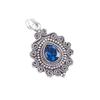 London Blue Topaz Gemstone 925 Sterling Silver Handcrafted Pendant 1.55" Necklace For Birthday Gift PP-25-3