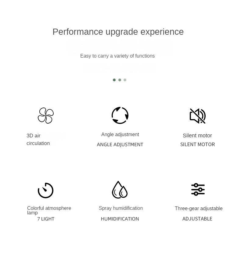 5 Inches USB Portable Cooler Air Conditioning Fan for Office and Bedroom with Mist Function and Quiet Mini Fan