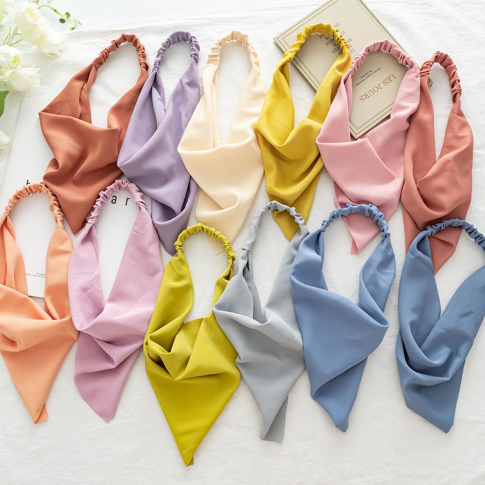 Cute Headband Solid Color Headband Turban Headwrap Hair Bands Triangle Hair Scarf