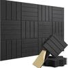 12er-Pack Selbstklebende Schallabsorbierende Paneele - Quer-Quadratisch Gerillte Polyesterfaserplatten für Studioisolation.