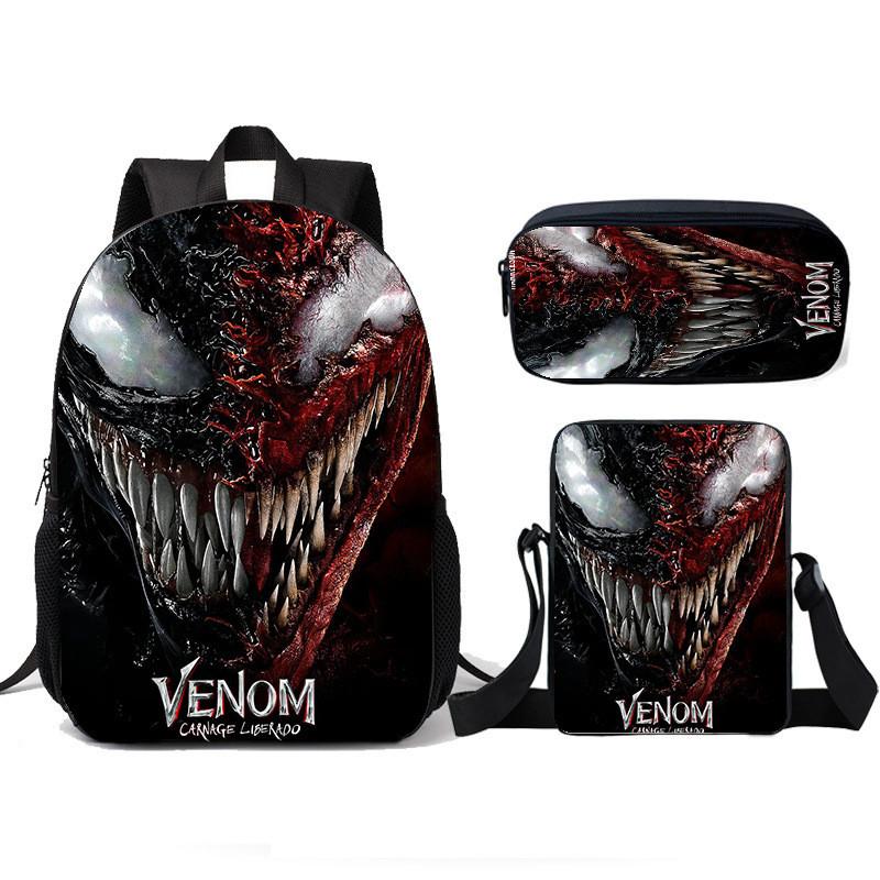 Venom Kids School Backpack Lunch Bag Pencil Case Threepiece Set For Children
