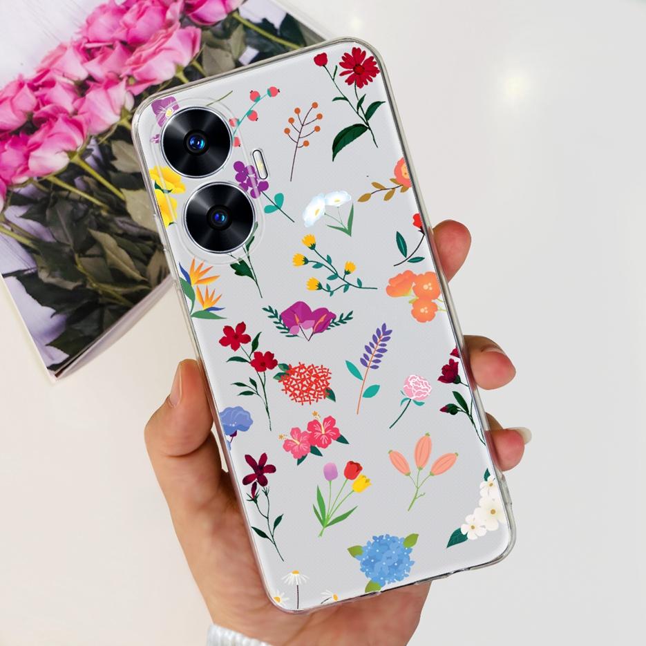 For Realme C55 4G Case RMX3710 Colorful Painted Cover Soft Slim Fundas Phone Case For Realme C55 C55 RealmeC55 Back Cover Bumper