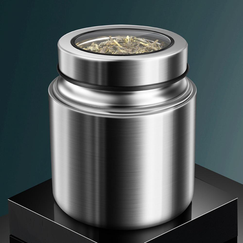 Moisture-Proof Stainless Steel Tea Canister Airtight Tea Storage Jar Sugar