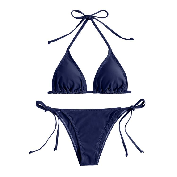 Swimwear Thong Bikini Set Sexy New Navy Blue Swimsuits Woman Sexy Bathing Suits Bikinis Triangle Bandage Female Beachwear