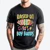 Raised On 90s Boy Bands Cassette Tape Graphic T Shirts 100% Cotton Christmas Shirt Easter Sunday - Men's Summer Cotton Graphi...