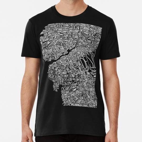 

Typograpshic Map Of Gothenburg Black Size S to 5XL Made in the USA T-Shirt XL