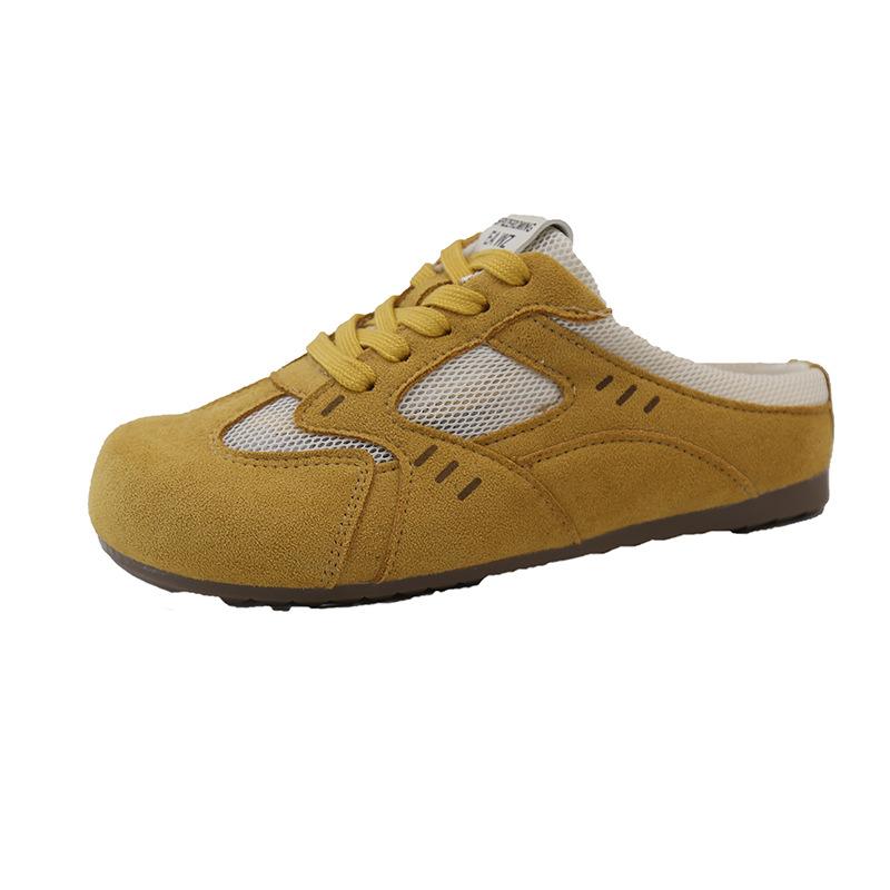 Retro Dexun Shoes 2025 Spring New Versatile Candy Color Lazy One Pedal Flat Baotou Slippers Casual