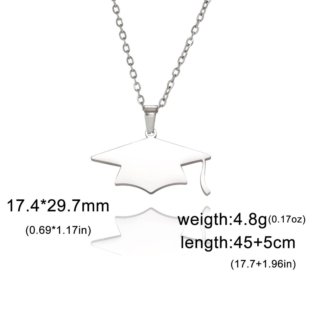 Cazador University Graduation Bachelor Cap Necklaces for Women Men Stainless Steel Anniversary Gift Necklace Jewelry 2026 New