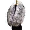 Unisex Plush Wool Trench Coat with Faux Fur Fox Collar Shawl - Green.