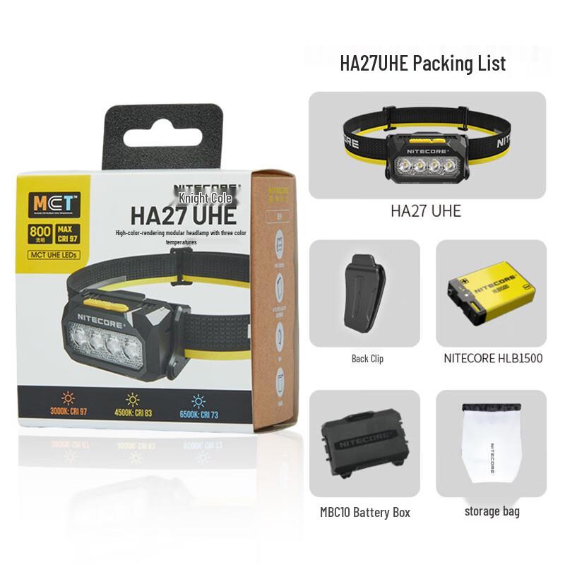 NITECORE HA27 UHE 800 Lumen Mehrfarbige Wiederaufladbare Stirnlampe für Trailrunning