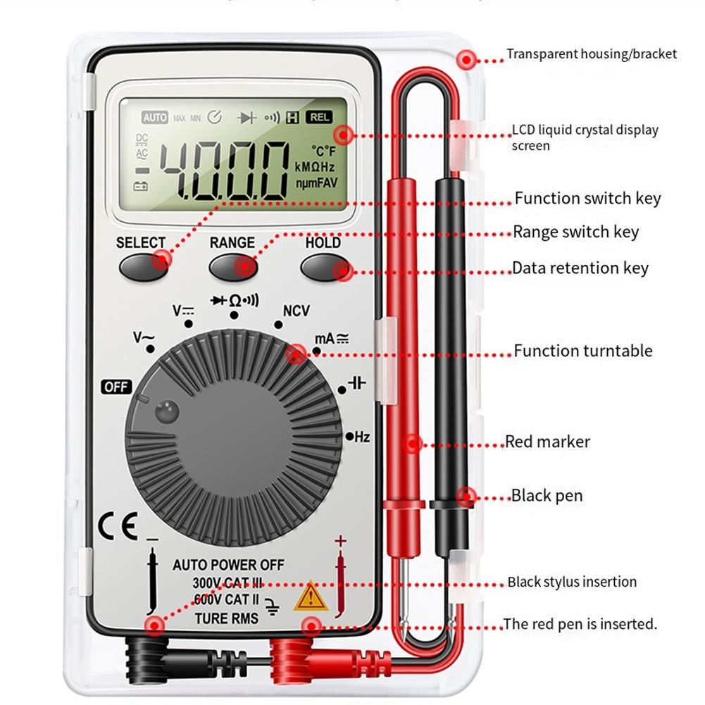AN101 Ultrathin Digital Multimeter for Resistance and Hertz Measurement