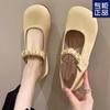 With skirt lady single shoes women's spring 2025 new soft-soled comfortable Mary Jane shoes French gentle beanie shoes