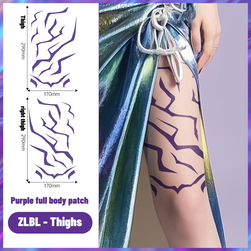 Kpop Demon Hunters Party Role-playing Lightning- Makeup Face Stickers Lightning Demon Hunter Makeup Boby Stickers Cosplay Prop