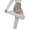 Autumn And Winter Knee Stacking Socks Children'S Knitted Wool Warm Long High Tube Socks Mesh Hollow Non-Slip Vertical Pattern Thigh Socks
