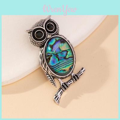 Owl Pendant Brooch With Natural Stone Embedding For Fashion Accessories