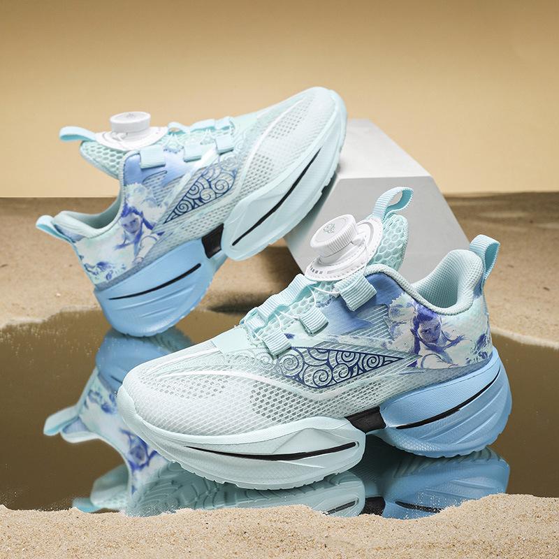 Nezha Aobing limited classmates boys sports shoes 2025 summer breathable single net children's lightweight running shoes
