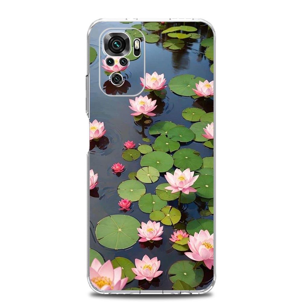 Luxury Lotus Flower Soft TPU Phone Case For Xiaomi Redmi Note 15 14 13 12 4G 10 11 Pro Plus 5G 14C 13C 12C 10C 9A Cover