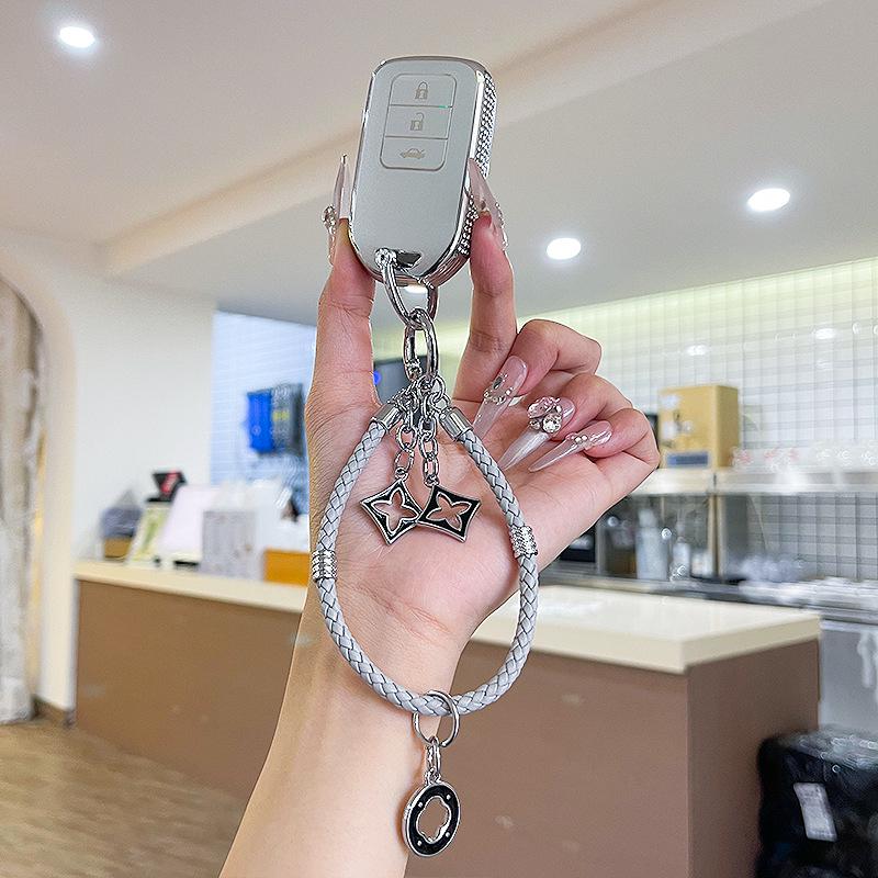 Premium Women's Car Key Case for Honda Accord, Civic, CR-V, Fit, Odyssey, Vezel, Lingpai, and XR-V