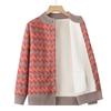 Women's Winter Wool Cardigan: Fleece-Lined Sweater for Middle-Aged & Elderly, Thickened for Autumn/Winter, Ideal for 60+.