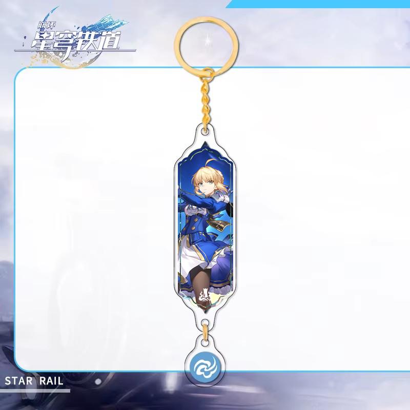 Game Honkai: Star Rail Acrylic Keychain Long Strip Pendant Figure Castorice Cipher Hyacine Mydei Anaxa Accessories Ornament