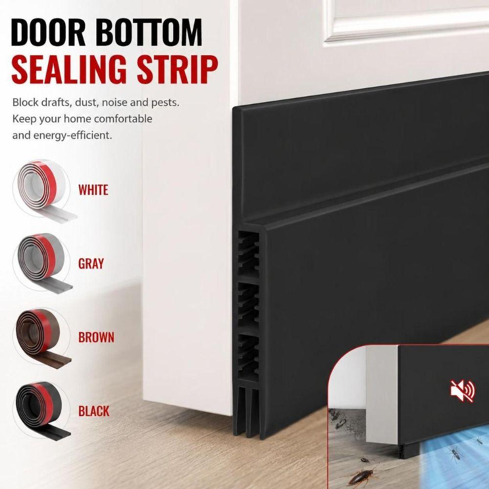 Self-adhesive Door Bottom Sealing Strip Silicone Door Draft Stopper Draught Excluder  Dorm
