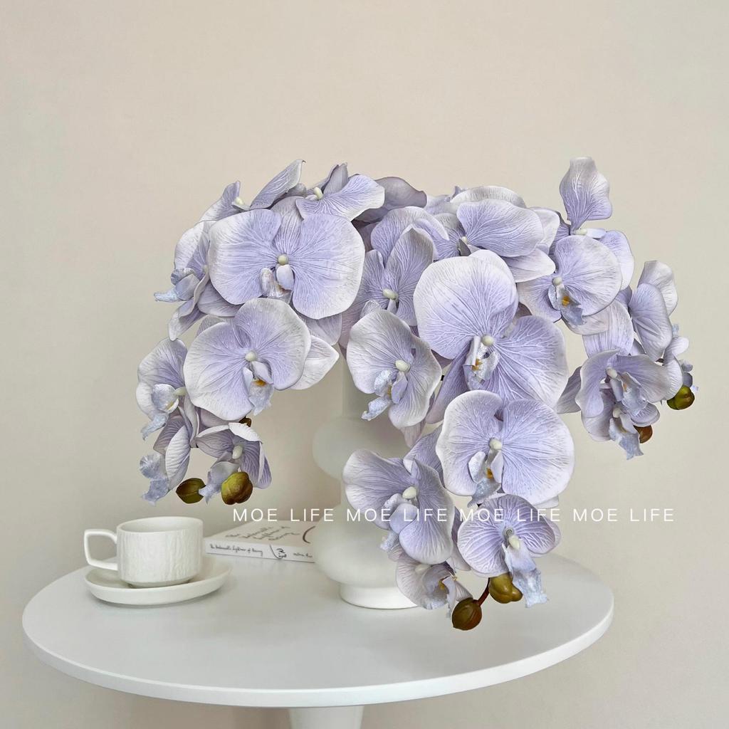 Luxury Orchid Artificial Flower for Hotel Bedroom Decor - High-End Phalaenopsis Single Stem Arrangement Ornament