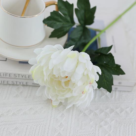2 Pcs Artificial Chrysanthemum Stems Realistic Fake Chrysanthemum Faux Flower with Flexible