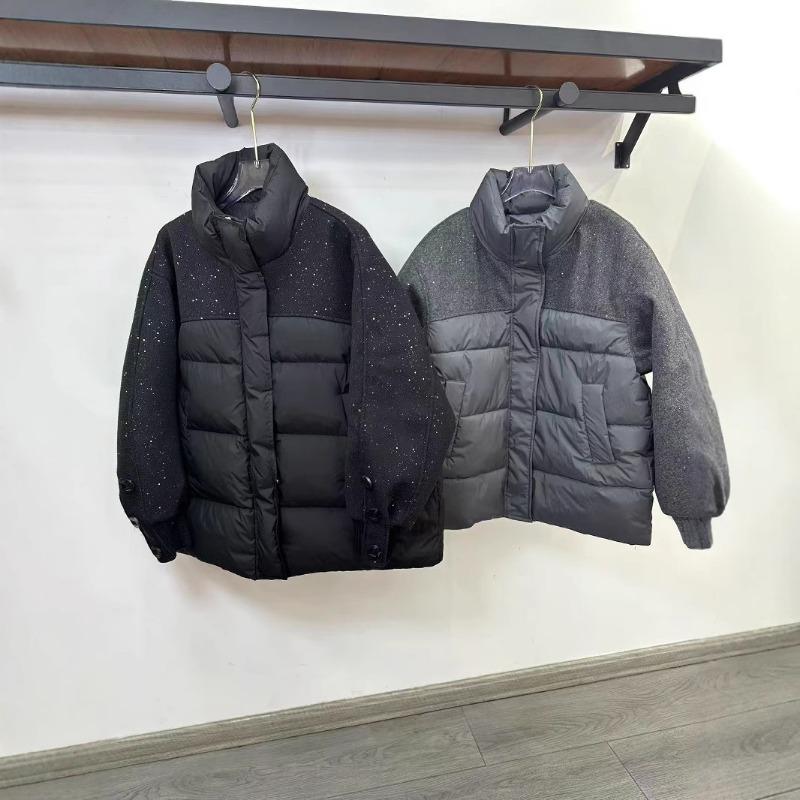 New cotton-padded jacket fashion women's clothing loose short cotton-padded clothing hooded loose sequins winter cotton-padded jacket