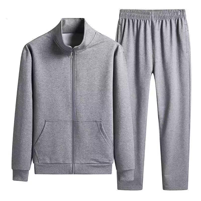Men's Casual Sports Hoodie and Sweatpants Set - Spring/Autumn Outdoor Zipper Cardigan