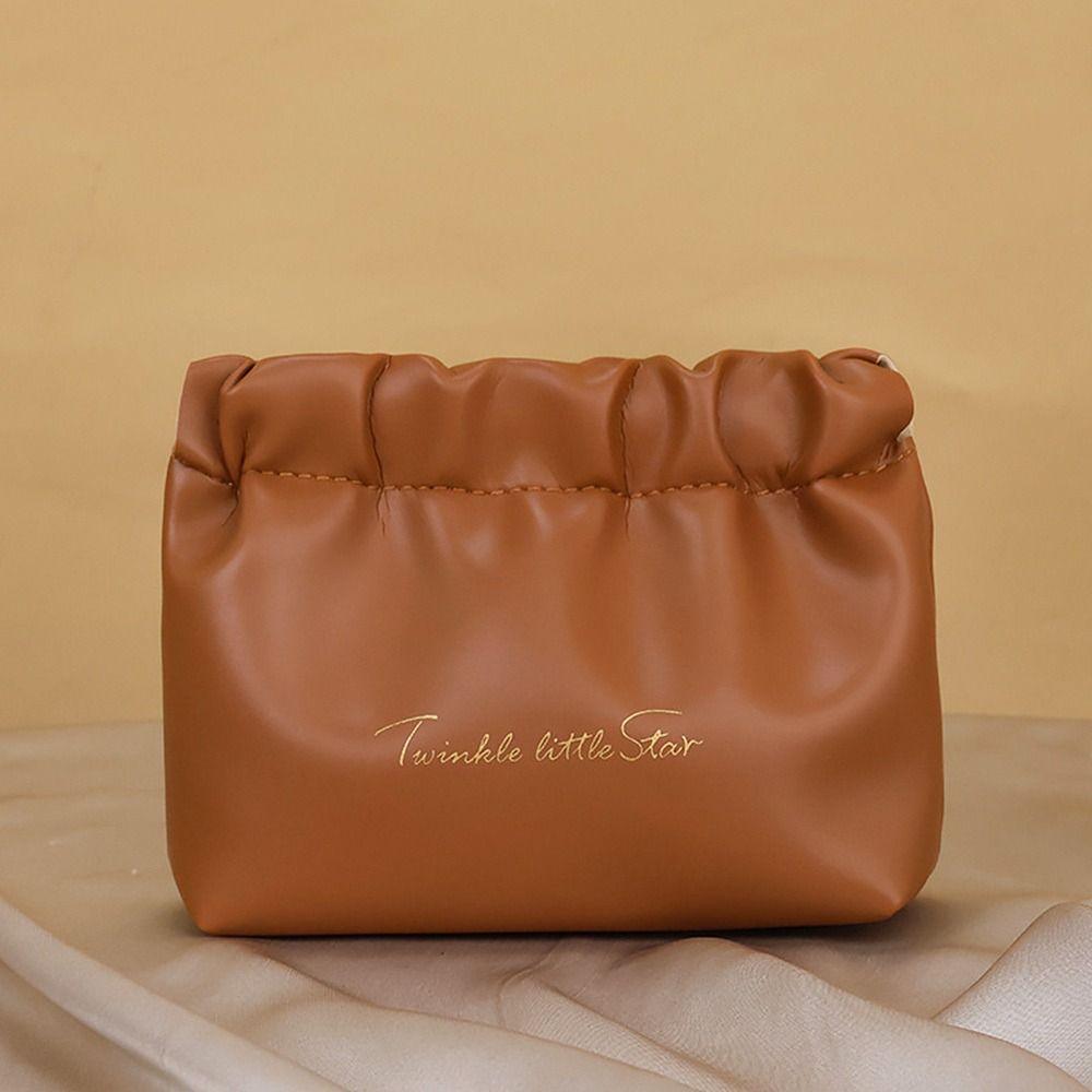 PU Leather Coin Purse Self-closing Lipstick Cosmetic Bag Travel Accessories Shrapnel Bag