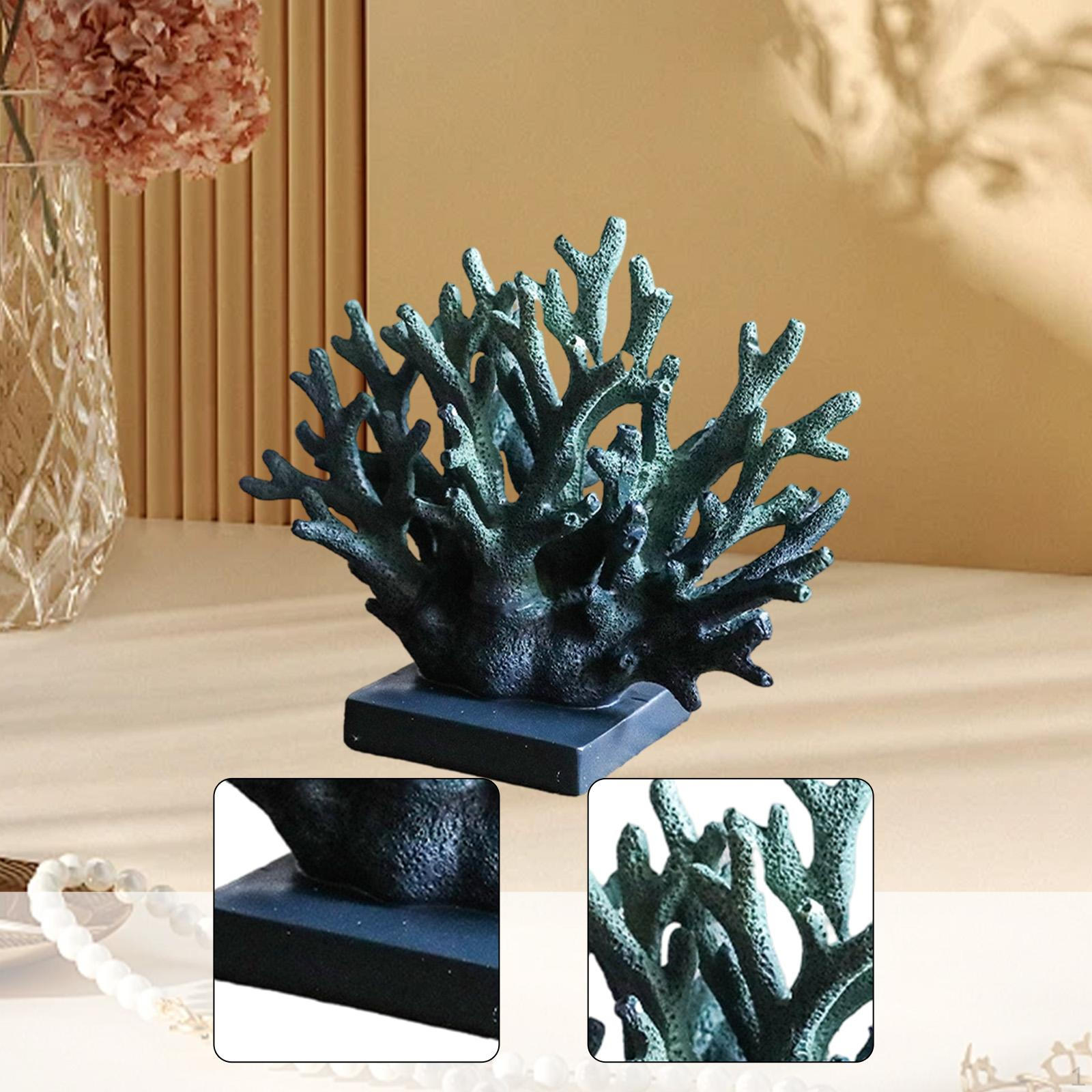 

Artificial Coral Statue Decoration Ornament Resin Sculpture Desktop Art Piece Countertop фіолетовий