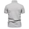 Men's Spring Summer Trendy Cotton T-Shirt Casual Embroidered Thin Breathable Polo Short Sleeve Top with Buttons
