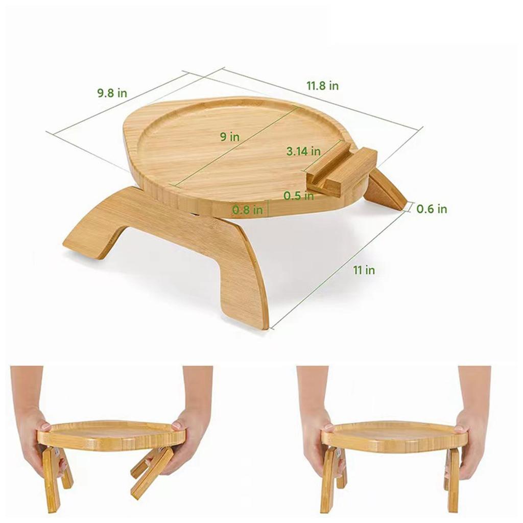 Wooden Sofa Tray Mobile Phone Stand Fruit Plate Wood Craft Ornament