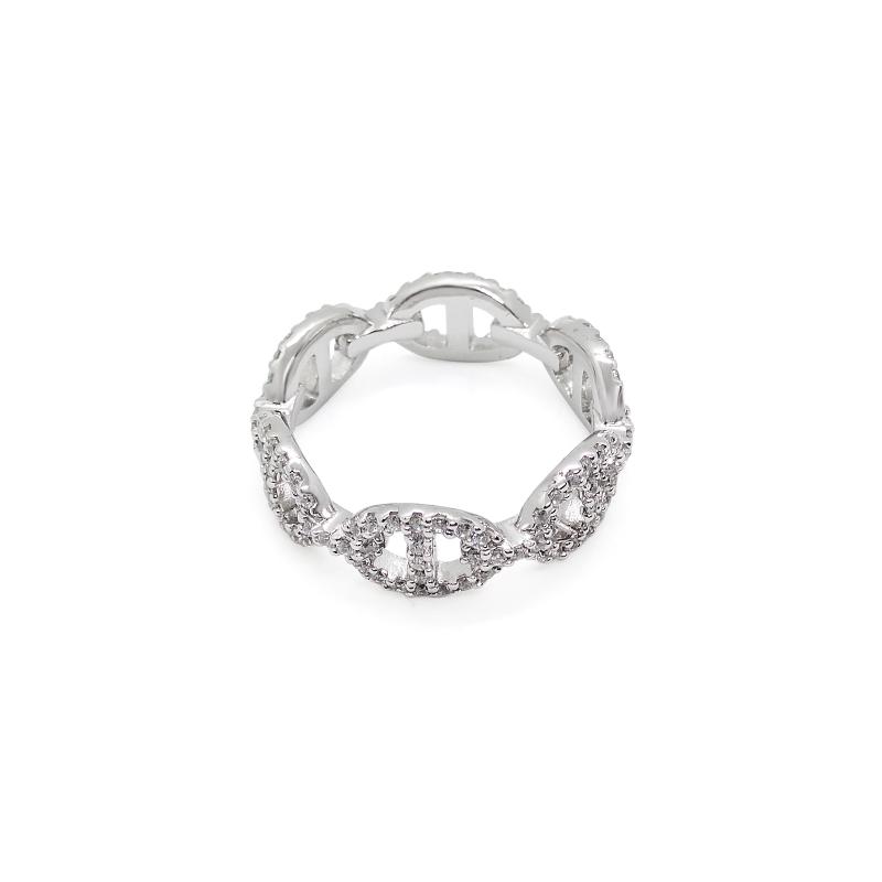 APM Monaco YACHT CLUB YACHT CLUB series chain ring silver sailor index finger ring alloy ring for women silver 58
