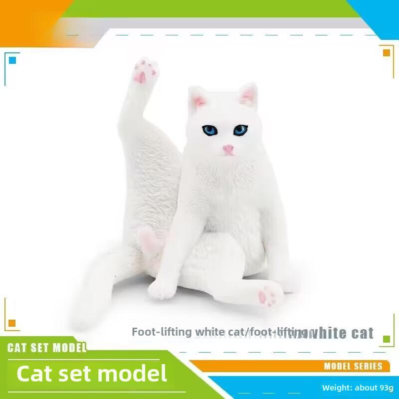 Set Jucării Pisoi Alb-Negru pentru Copii - Ornamente Model Pisică Rurală Chineză