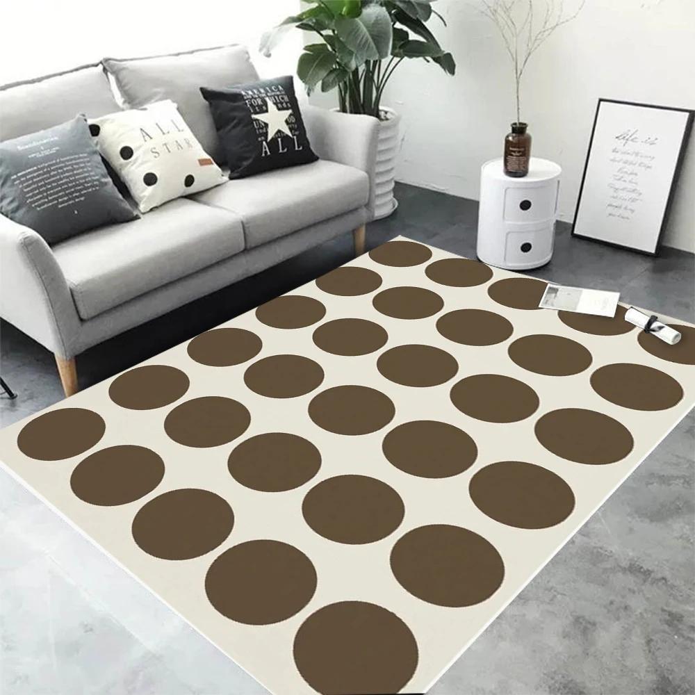 Modern Geometric Polka Dot Area Rug Blue Minimalist Pattern Carpet Living Room Bedroom Nordic Decorative Floor Mat