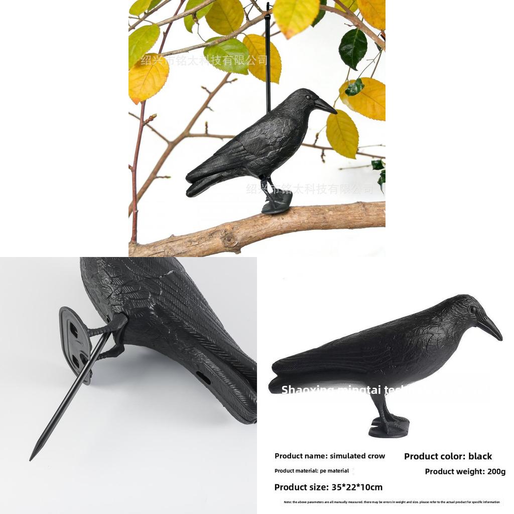 Fake Crow Decoy Bird Repellent Scare Birds Away For House Patio Porch Balcony Roof Pool Garden Decor
