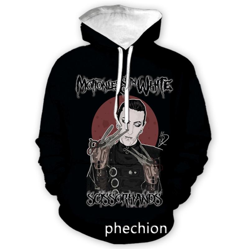 phechion Новая мода для мужчин/женщин Motionless In White 3D Print Casual Sweatshirt Hoodies Streetwear Men Loose Sport Hoodies H82 3XL