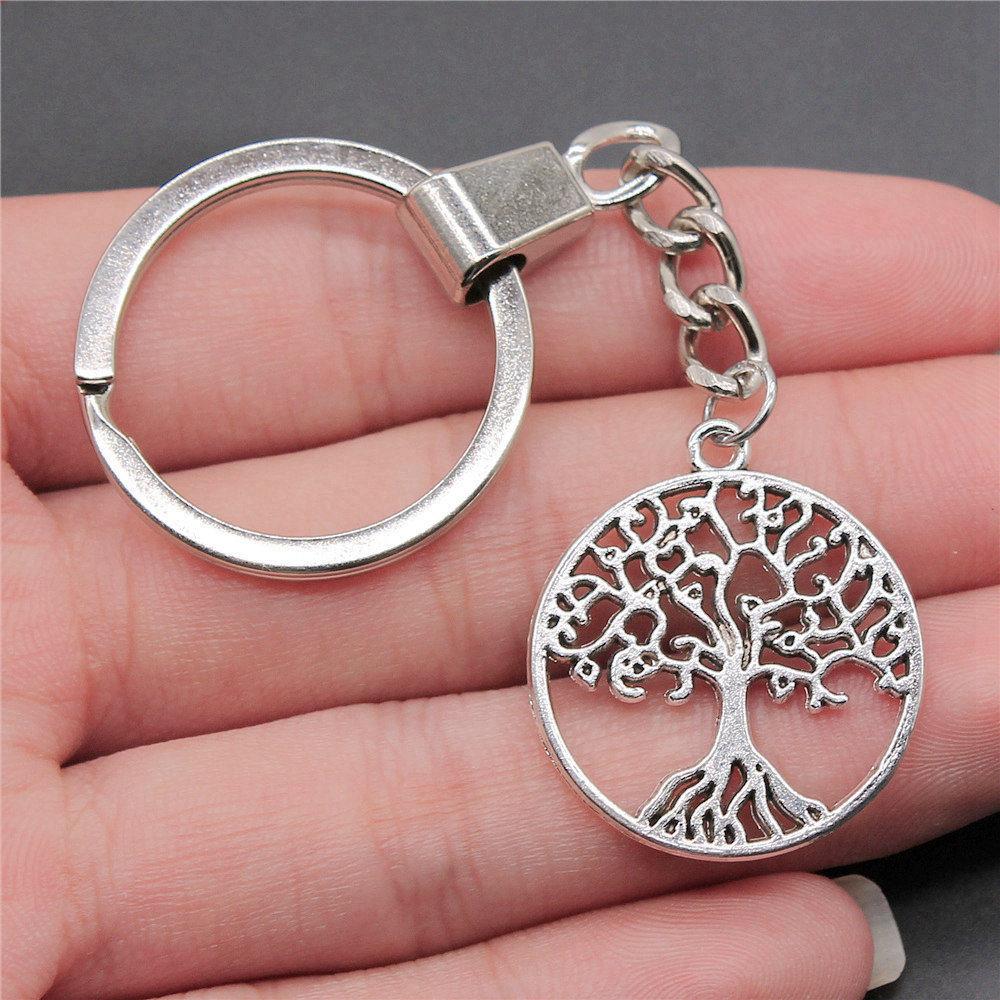 Tree of Life Nature Growth Pendant Antique Bronze Metal Keychain Trendy Gift for Nature Lovers