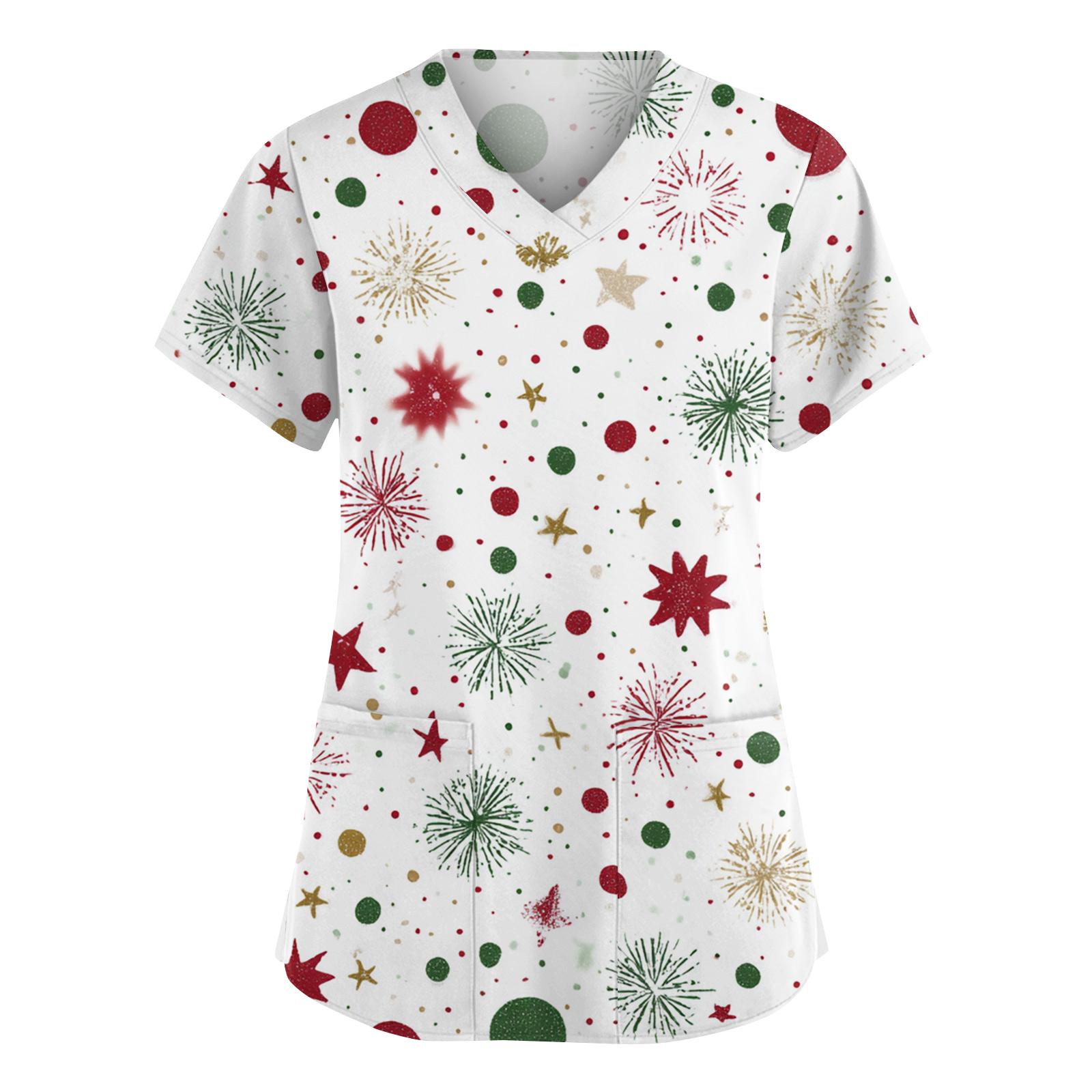 

Женская мода V-образный вырез короткий рукав комбинезон с карманами принт топы одежда L белый