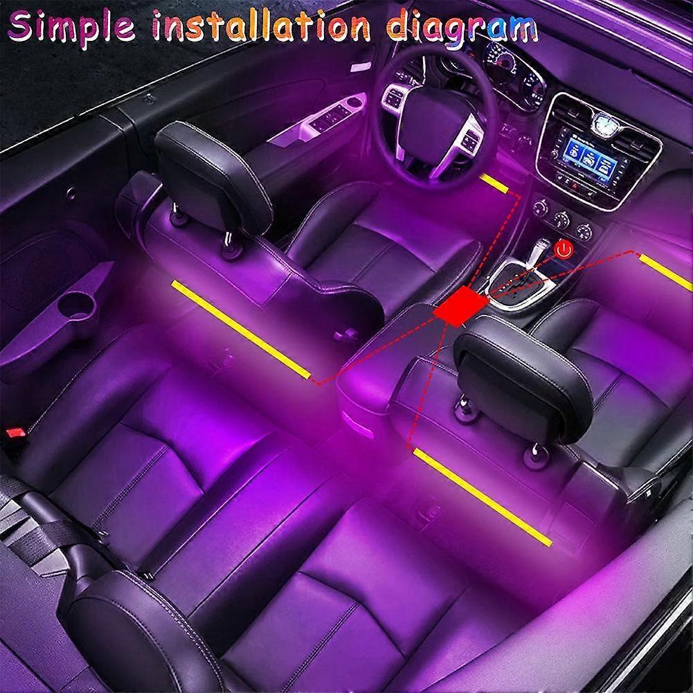 Voice-Controlled Car Atmosphere Footlight - Sensor-Activated