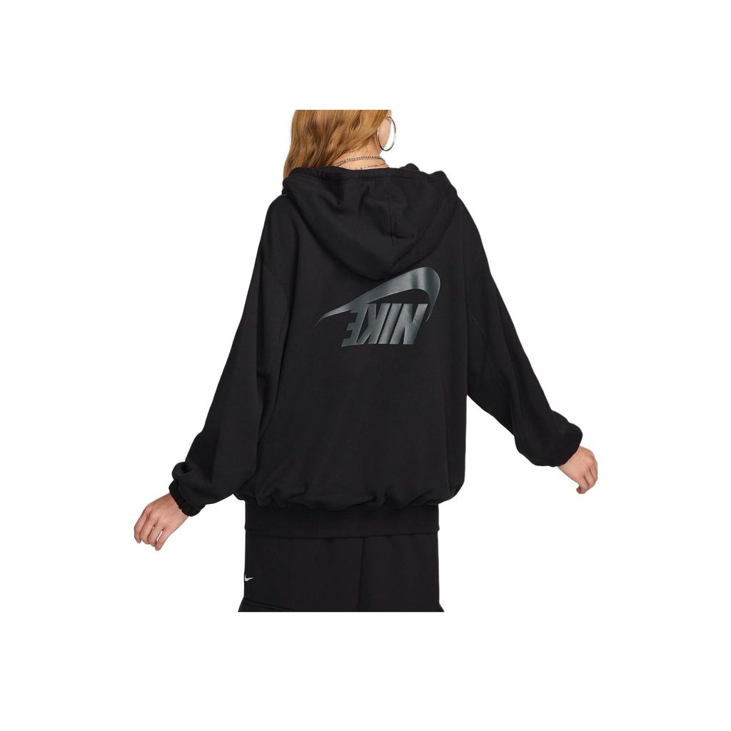 Nike Hooded Zipper Letter Logo Printed Long Sleeve Sweatshirt Women sweatshirt Gray FV7516-010