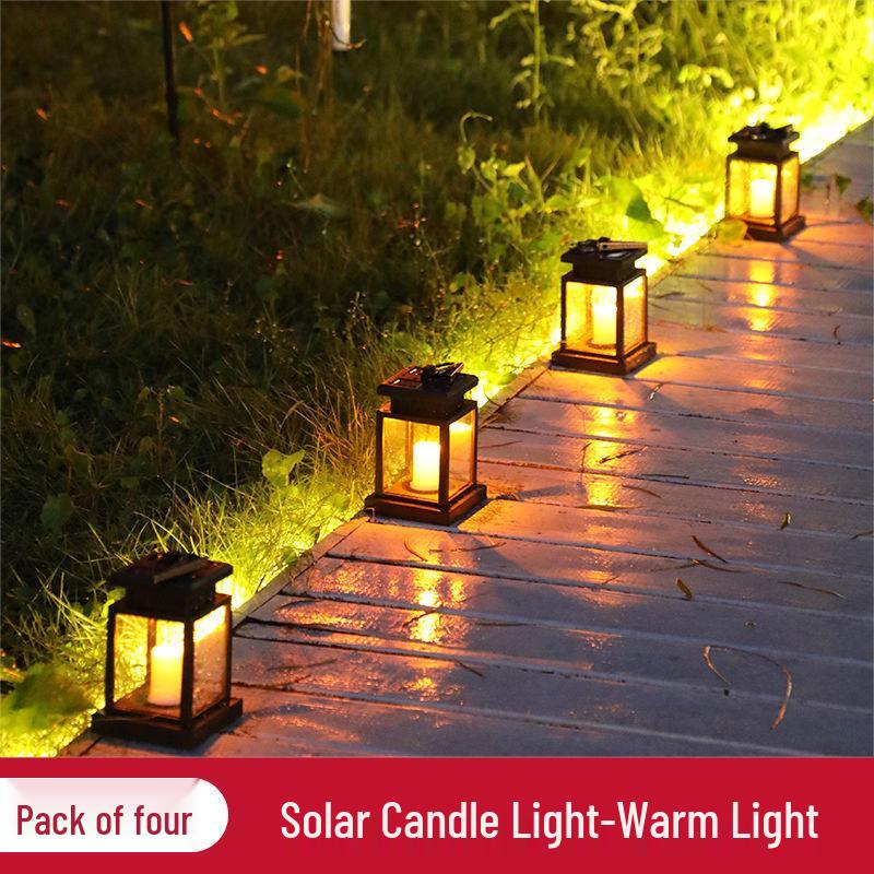Waterproof Solar Hanging Garden Lights: Balcony Decoration & Outdoor Night Candle Lamps